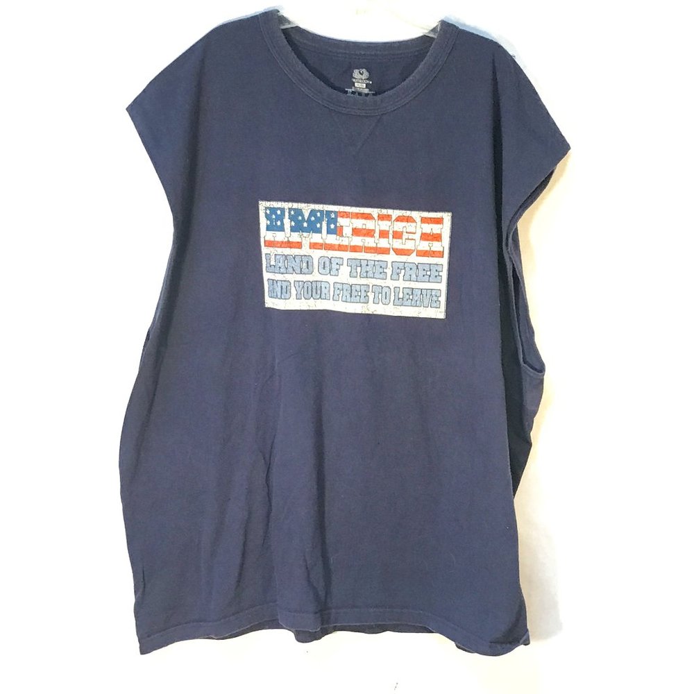 USA Flag Patriot Patriotic Blue Tank Top  Tee T Shirt Tee XL